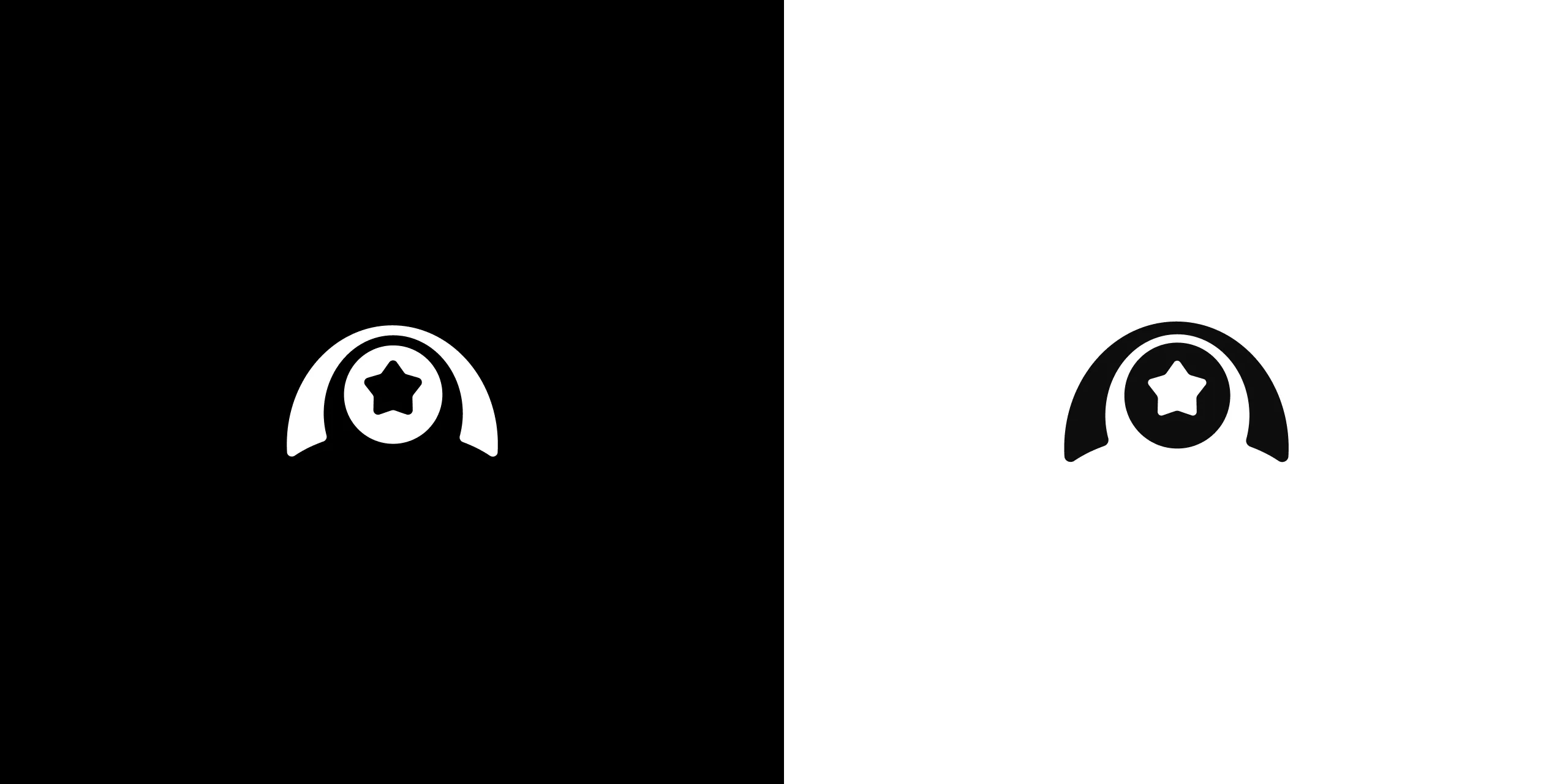 Futureblur glyph on light and dark background.