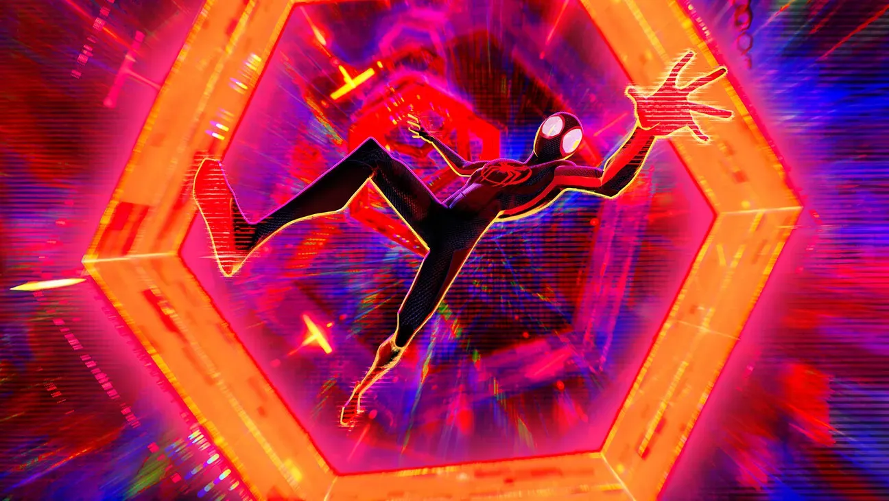 Still frame from the animated movie of Spider-Man: Across the Spider-Verse.